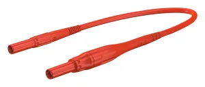 Staubli 66.9395-15022 Fused Test Lead, 4Mm Plug To 4Mm Plug, Silicone, 8 A, 1 Kv, 1.5M, Red