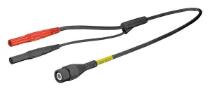Staubli 67.9867-160 Test Lead Adapter, 4Mm Dual Banana Plugs, Bnc Male, Shielded, Rg58, Silicone Leads, 1 Kv, Black, Red