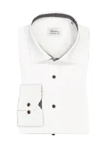 Nadměrná velikost: Stenströms, Košile z dvojmo skané (2 fold) super bavlny Bílá