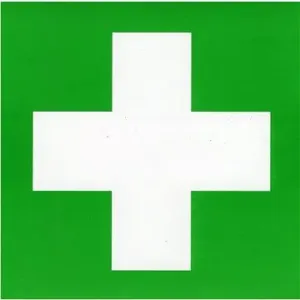 Zdravotnický kříž na lékárničku 8 × 8 cm - samolepka
