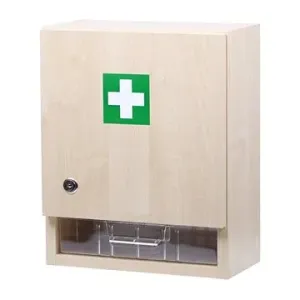 Nástěnná lékárnička dřevěná pro 20 osob