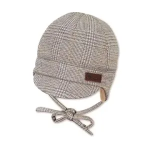 Sterntaler zimní, chlapecká, kšiltík, zavazovací, károvaná, šedá 4602112 #196352