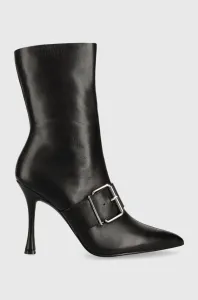 Kožené kotníkové boty Steve Madden Banter dámské, černá barva, na podpatku, SM11002605 #5937674