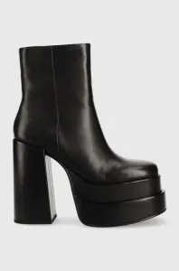 Kožené kotníkové boty Steve Madden Cobra dámské, černá barva, na podpatku #5333717