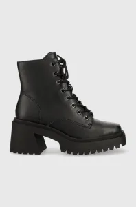 Kožené kotníkové boty Steve Madden Freeport dámské, černá barva, na podpatku #5656959