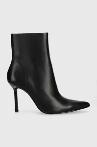 Kožené kotníkové boty Steve Madden Iyanna dámské, černá barva, na podpatku, SM11002278 #6054499