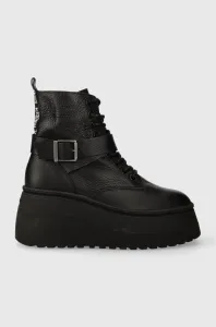 Kožené kotníkové boty Steve Madden Pinaco dámské, černá barva, na klínku, lehce zateplené, SM11002063