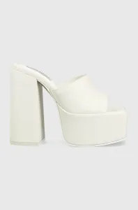 Kožené pantofle Steve Madden Trixie dámské, bílá barva, na podpatku, SM11002169 #6134050