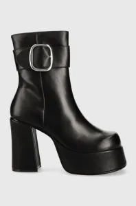 Kožené kotníkové boty Steve Madden Siren dámské, černá barva, na podpatku, SM11002628