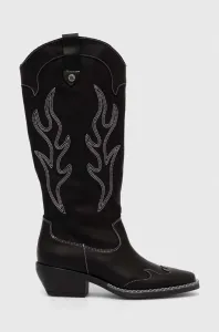 Westernové kožené boty Steve Madden Wenda dámské, černá barva, na podpatku, SM11003097