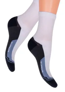 Chlapecké sportovní ponožky 022/5 Steven Barva/Velikost: bílá-modrá / 35/37