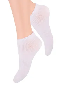 Dámské nízké ponožky jednobarevné s elastiským pruhem STEVEN Barva/Velikost: bílá / 35/37