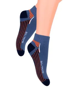 Chlapecké kotníkové ponožky s nápisem Sport line 004/74 Steven Barva/Velikost: granát (modrá) / 29/31