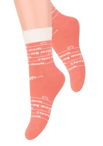 Dívčí klasické ponožky s nápisem I love 014/145 Steven Barva/Velikost: koral (coral) / 29/31