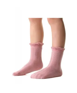Steven art.014 žakard netlakové Dívčí ponožky, 26-28, světlý růžová