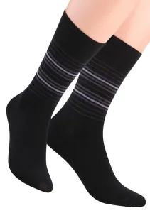 Pánské oblek ponožky s barevných pruhů STEVEN 056/6 Barva/Velikost: černá / 39/41