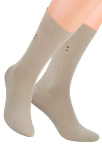 Pánské oblekové ponožky se vzorem kostek 056/2 STEVEN Barva/Velikost: béžová tmavá / 42/44