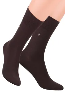 Pánské oblekové ponožky se vzorem kostek 056/2 STEVEN Barva/Velikost: braz (hnědá) / 45/47