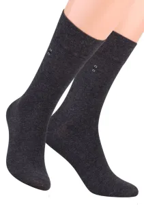 Pánské oblekové ponožky se vzorem kostek 056/2 STEVEN Barva/Velikost: grafit melír / 39/41