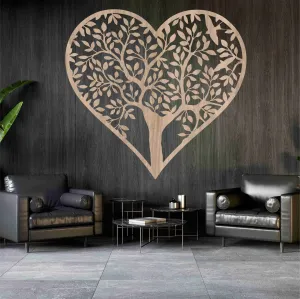 Dřevěný strom života na zeď - Srdce #5919882