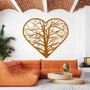 Dřevěný strom života na zeď - Srdce #5941814