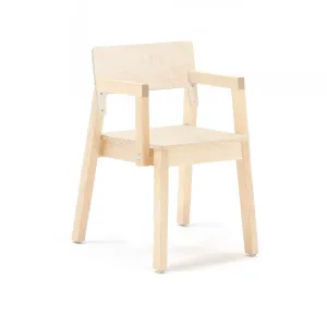 Dětská židle LOVE, s područkami, výška 380 mm, bříza, bříza