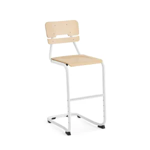 Školní židle LEGERE I, výška 650 mm, bílá, bříza