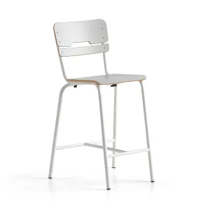 Školní židle SCIENTIA, sedák 360x360 mm, výška 650 mm, bílá/šedá