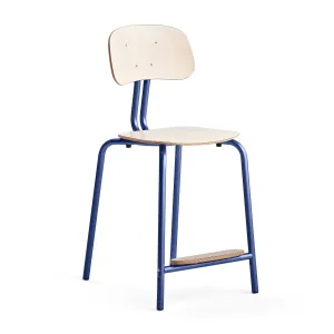 Školní židle YNGVE, 4 nohy, výška 610 mm, tmavě modrá/bříza