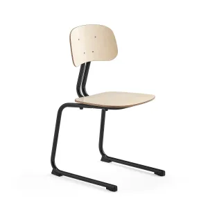 Školní židle YNGVE, ližinová podnož, výška 460 mm, antracitově šedá/bříza