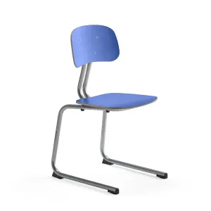 Školní židle YNGVE, ližinová podnož, výška 460 mm, stříbrná/modrá