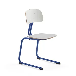 Školní židle YNGVE, ližinová podnož, výška 460 mm, tmavě modrá/bílá