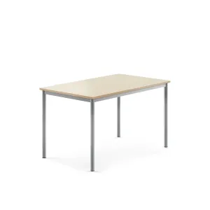 Stůl SONITUS, 1200x800x720 mm, stříbrné nohy, HPL deska tlumící hluk, bříza