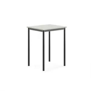 Stůl SONITUS, 700x600x900 mm, antracitově šedé nohy, HPL deska tlumící hluk, šedá