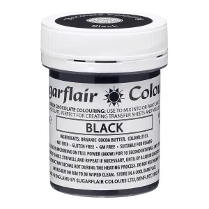 Sugarflair Colours Jedlá potravinářská barva na čokoládu - Černá 35 g