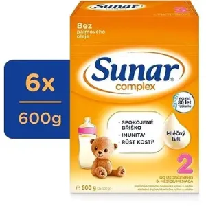 Sunar Complex 2 pokračovací kojenecké mléko, 6× 600 g