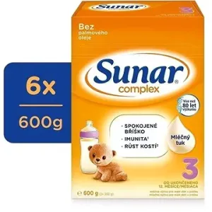 Sunar Complex 3 batolecí mléko, 6× 600 g