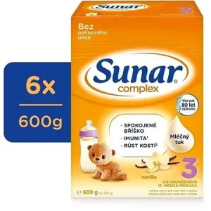 Sunar Complex 3 batolecí mléko vanilka, 6× 600 g