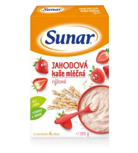 Sunar mléčná kaše jahodová rýžová 225 g