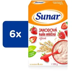 Sunar jahodová kaše mléčná rýžová 6× 225 g