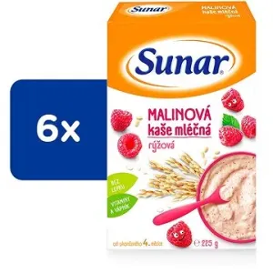 Sunar mléčná kaše malinová rýžová 6 × 225 g