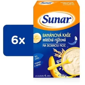 Sunar banánová kaše mléčná rýžová na dobrou noc 6× 225 g