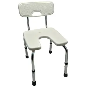 Sundo Standardní sprchová židle s hygienickým výřezem, s opěradlem