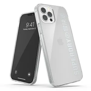 Pouzdro SuperDry Snap pro iPhone 12 / iPhone 12 Pro - stříbrné