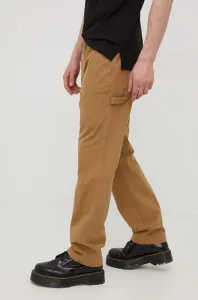 Bavlněné kalhoty Superdry pánské, hnědá barva, jednoduché