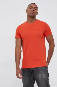 Bavlněné tričko Superdry oranžová barva, s aplikací #3929407