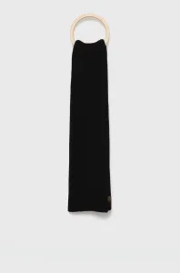 Vlněná šála Superdry černá barva, hladká #1969450