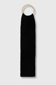 Šátek z vlněné směsi Superdry černá barva, hladký #6117278