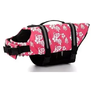 Surtep Plovací reflexní vesta pro psa Flower růžová