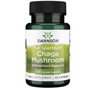 Swanson Chaga Mushroom (medicinální houba Chaga), 400 mg, 60 kapslí #5001641